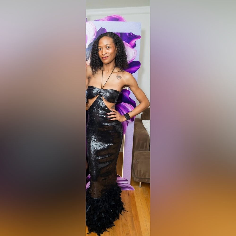 Like New - Fashion Nova Joanna Cut-Out Sequin Maxi Dress